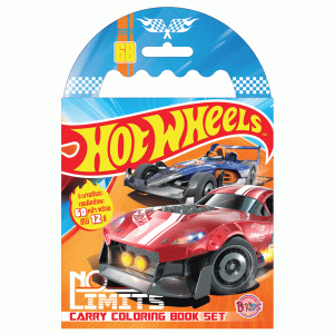 Hot Wheels Carry Coloring Book Set ระบายสีและเกมฝึกทักษะ NO LIMITS + สีไม้